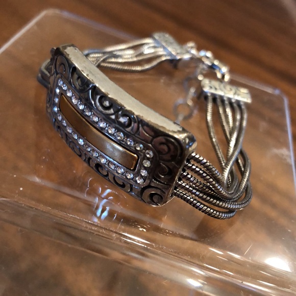 Vintage Brighton bar multi strand bracelet with Swarovski crystals - Picture 14 of 16